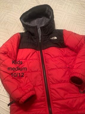 The North Face Red and Black Kids Puffer Coat